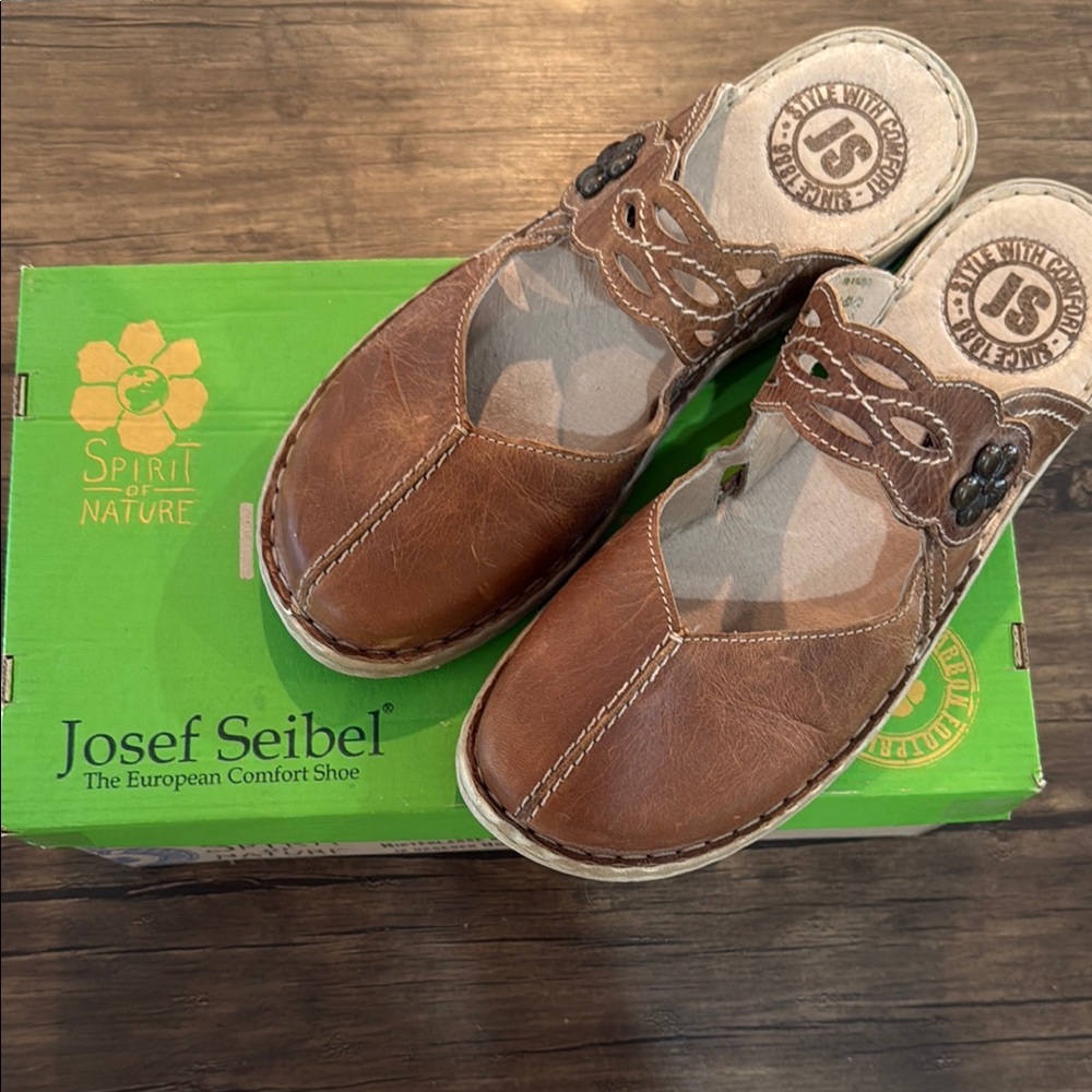 Josef Seibel Women’s Brown Leather Slip-Ons - Picture 3 of 12